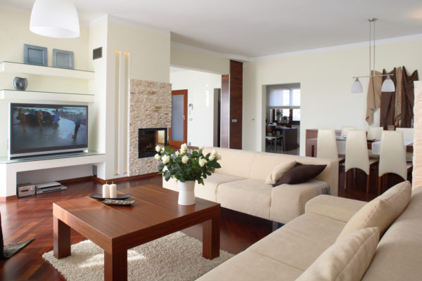 An organized home living room